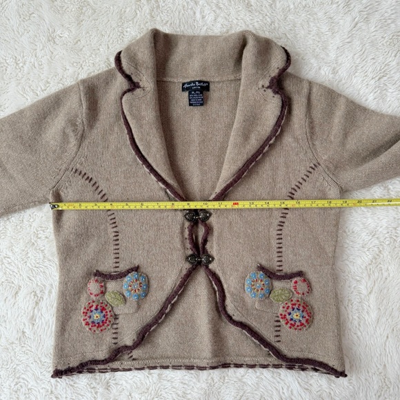 VTG Alexandra Bartlett Wool Floral Embroidered Cottagecore Knit Cardigan Sweater - Picture 7 of 7